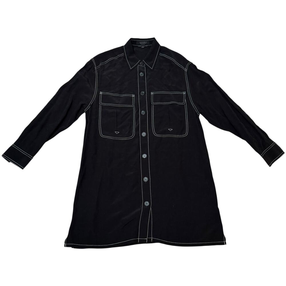 AllSaints Vita Shirt Dress Long Sleeve Goth Drop Shoulders Black UK 8 / US 4